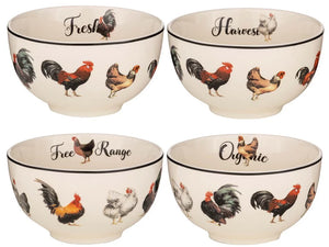 CHICKENS -SET 4 BOWLS