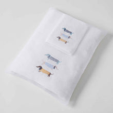 Load image into Gallery viewer, Daschounds Bath Towel &amp; Washer Set in an Organza Bag
